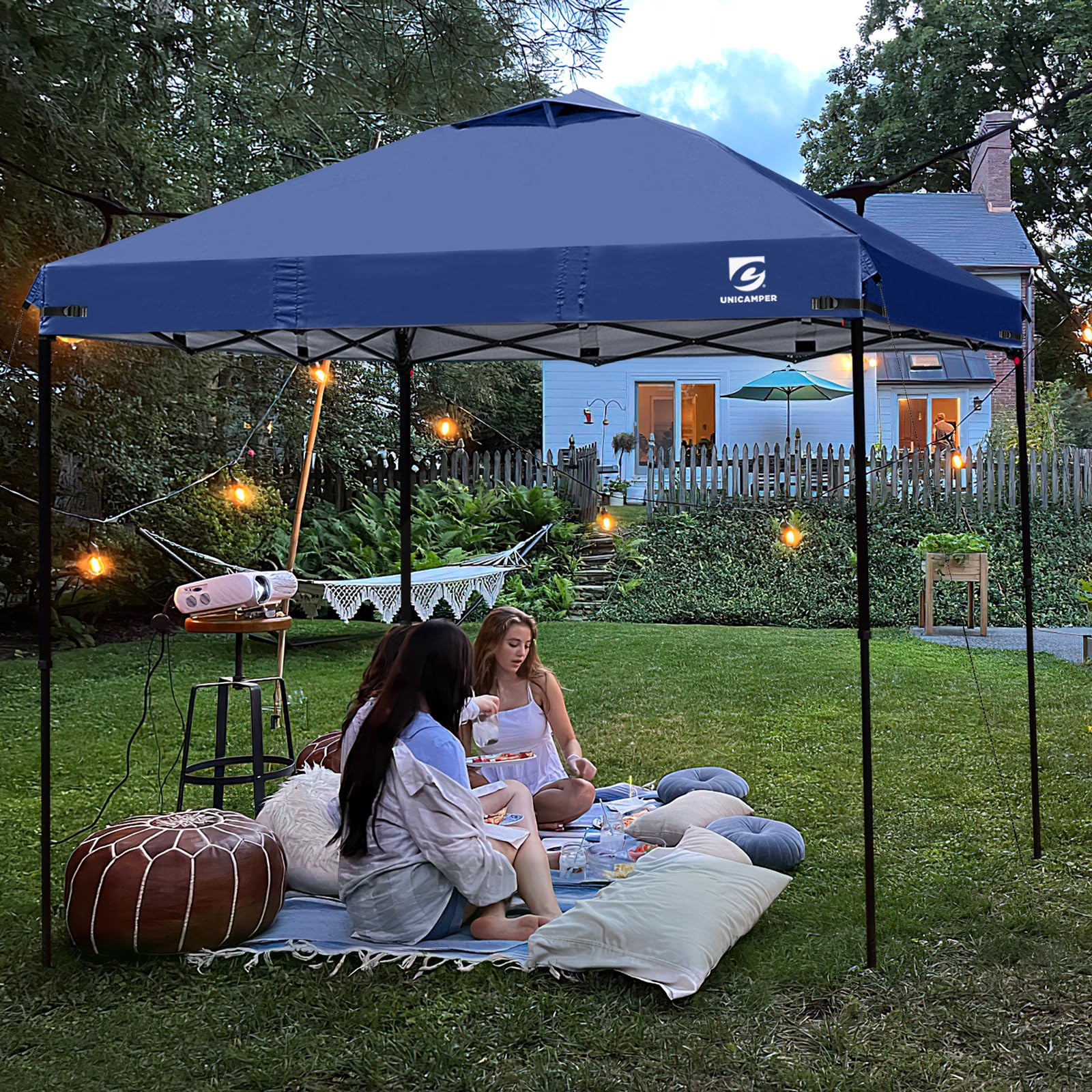 Navy blue UNICAMPER canopy top packaging
