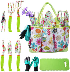 NAYE Garden Tool Set with floral tote and assorted tools