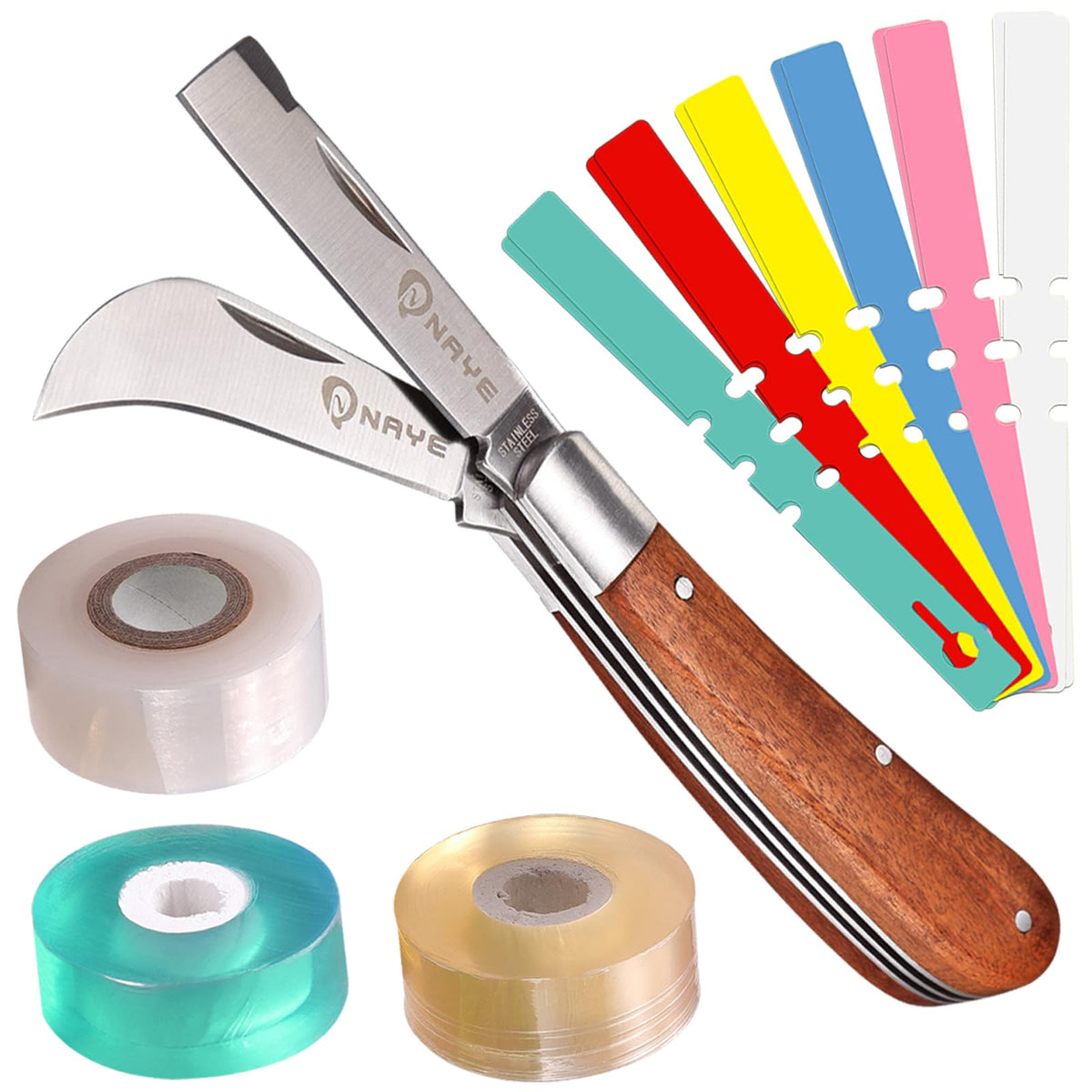 NAYE Grafting Gardening Knife with curved and straight blades
