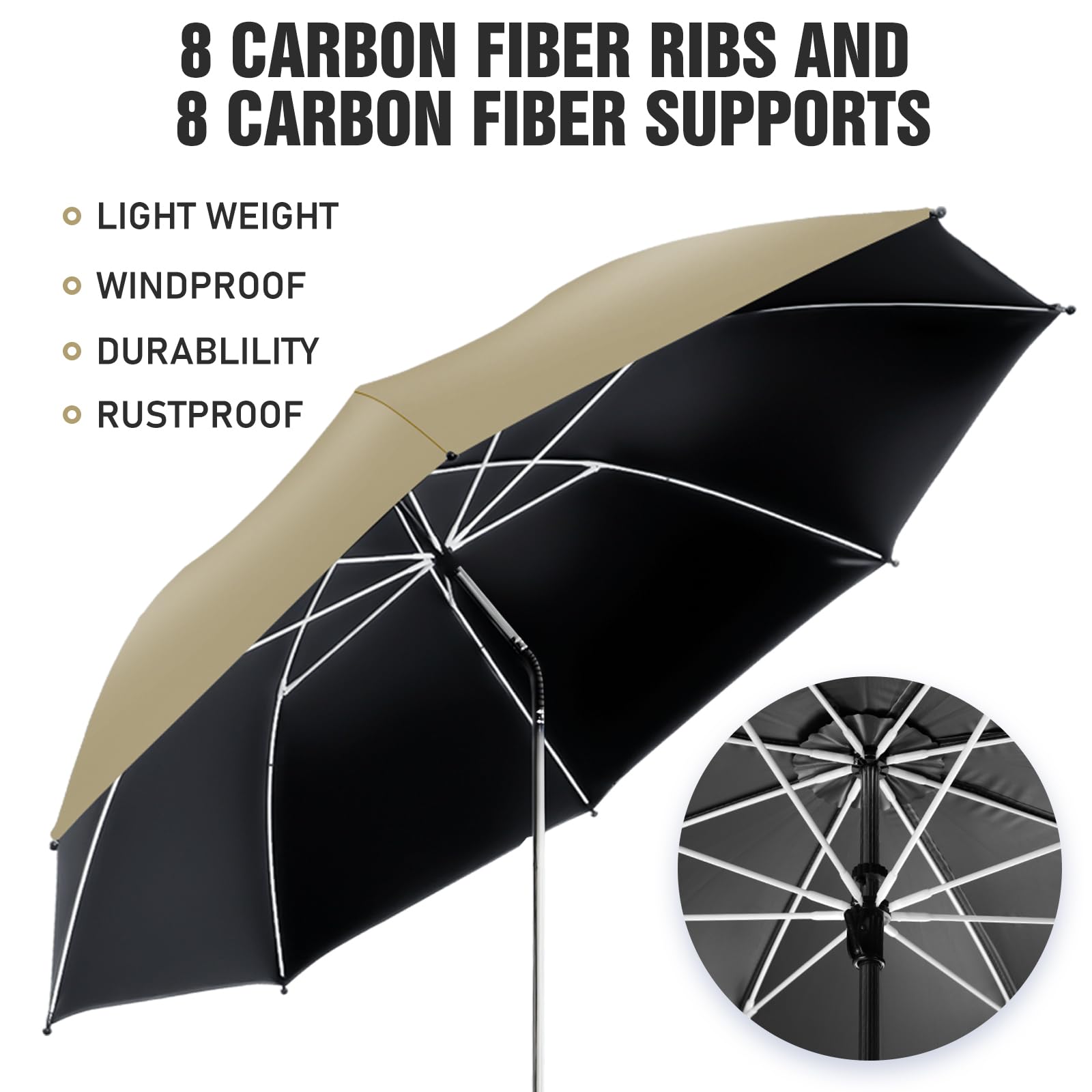 NBtoUS 2 Pack Chair Umbrella displayed on a beach chair