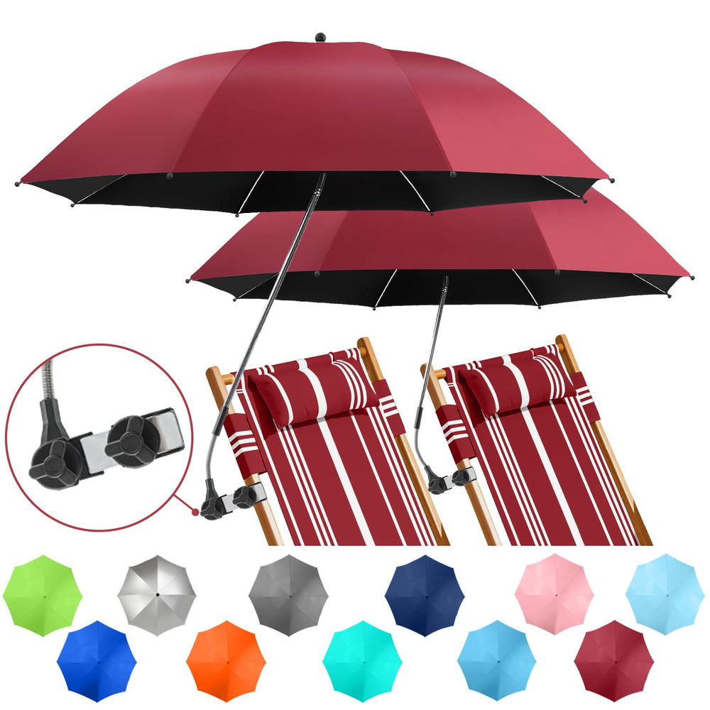 NBtoUS 2-Pack Chair Umbrella garnet red front view