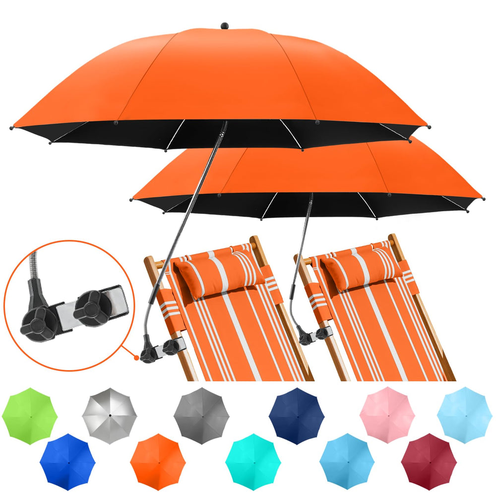 NBtoUS 2 Pack Chair Umbrella, orange, front view