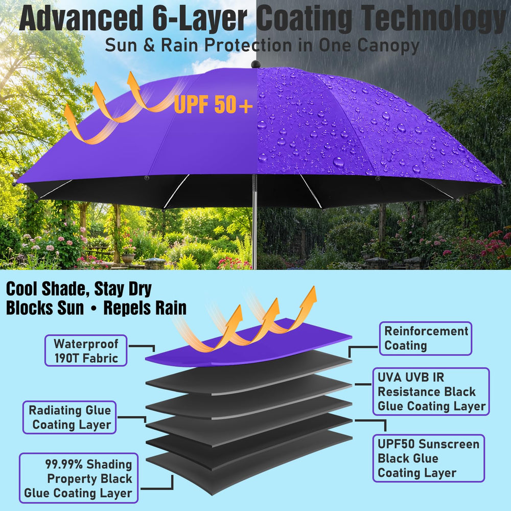 NBtoUS 42-inch beach umbrella in outdoor setting