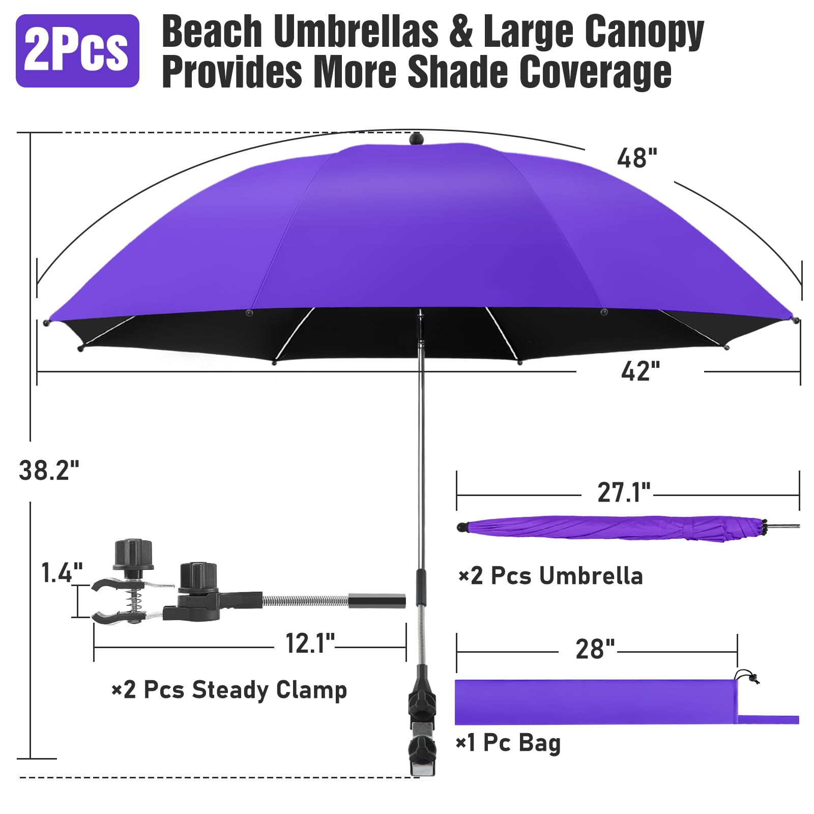 NBtoUS beach umbrella displaying UV protection fabric