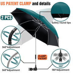 NBtoUS beach umbrella opened showing 42 inches diameter