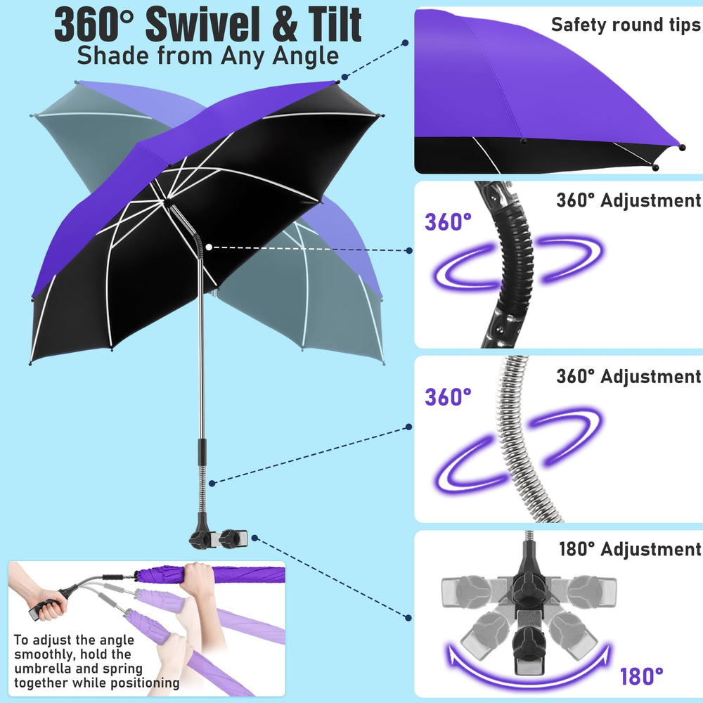 NBtoUS beach umbrella purple with carbon fiber ribs