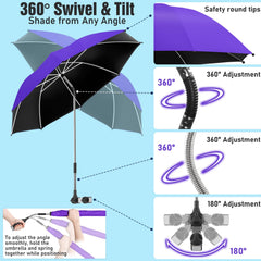 NBtoUS beach umbrella purple with carbon fiber ribs