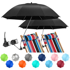 NBtoUS Chair Umbrella 2-Pack, black, with clamp attached