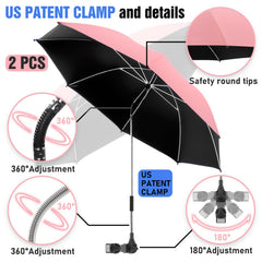 NBtoUS Chair Umbrella 42-inch diameter with adjustable clamp