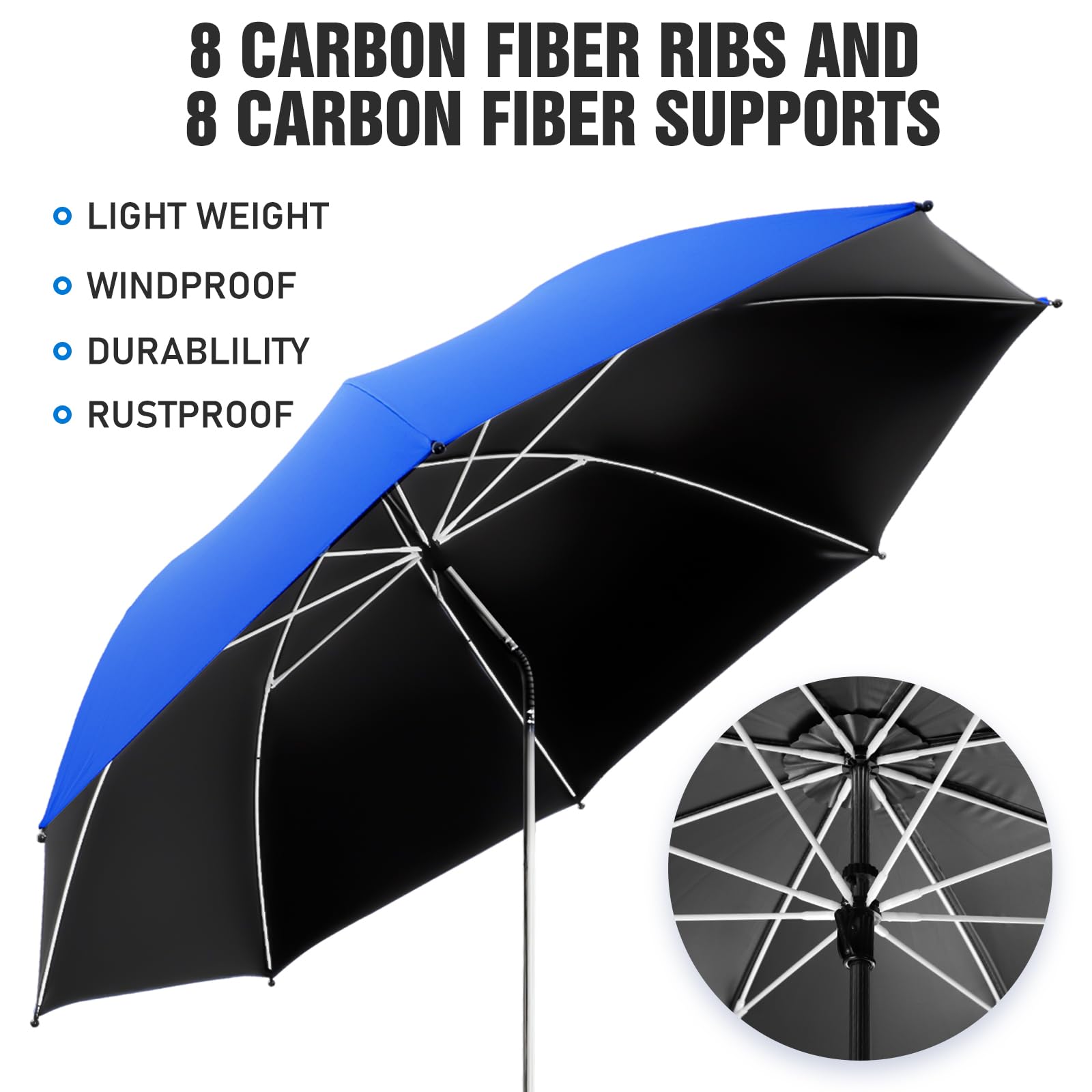 NBtoUS Chair Umbrella carbon fiber ribs close-up