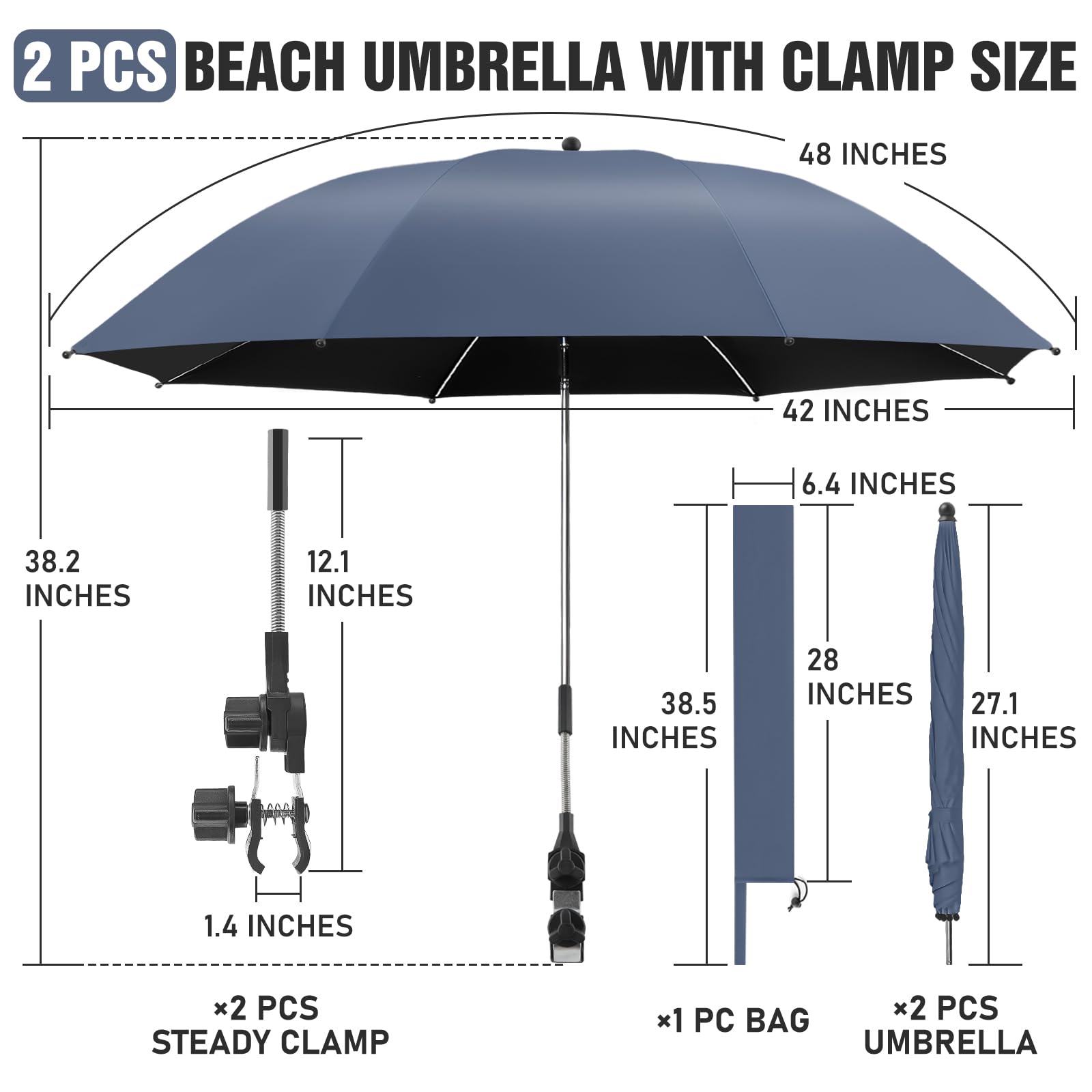 NBtoUS Chair Umbrella in beach setting