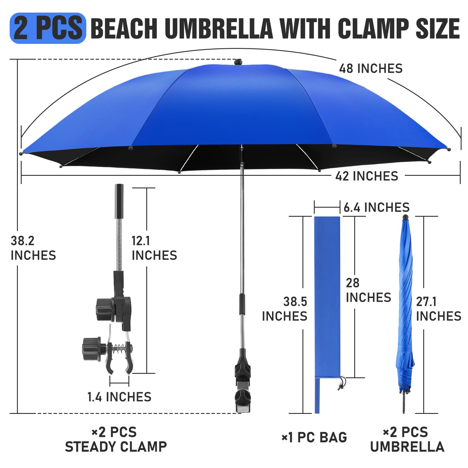 NBtoUS Chair Umbrella on beach chair