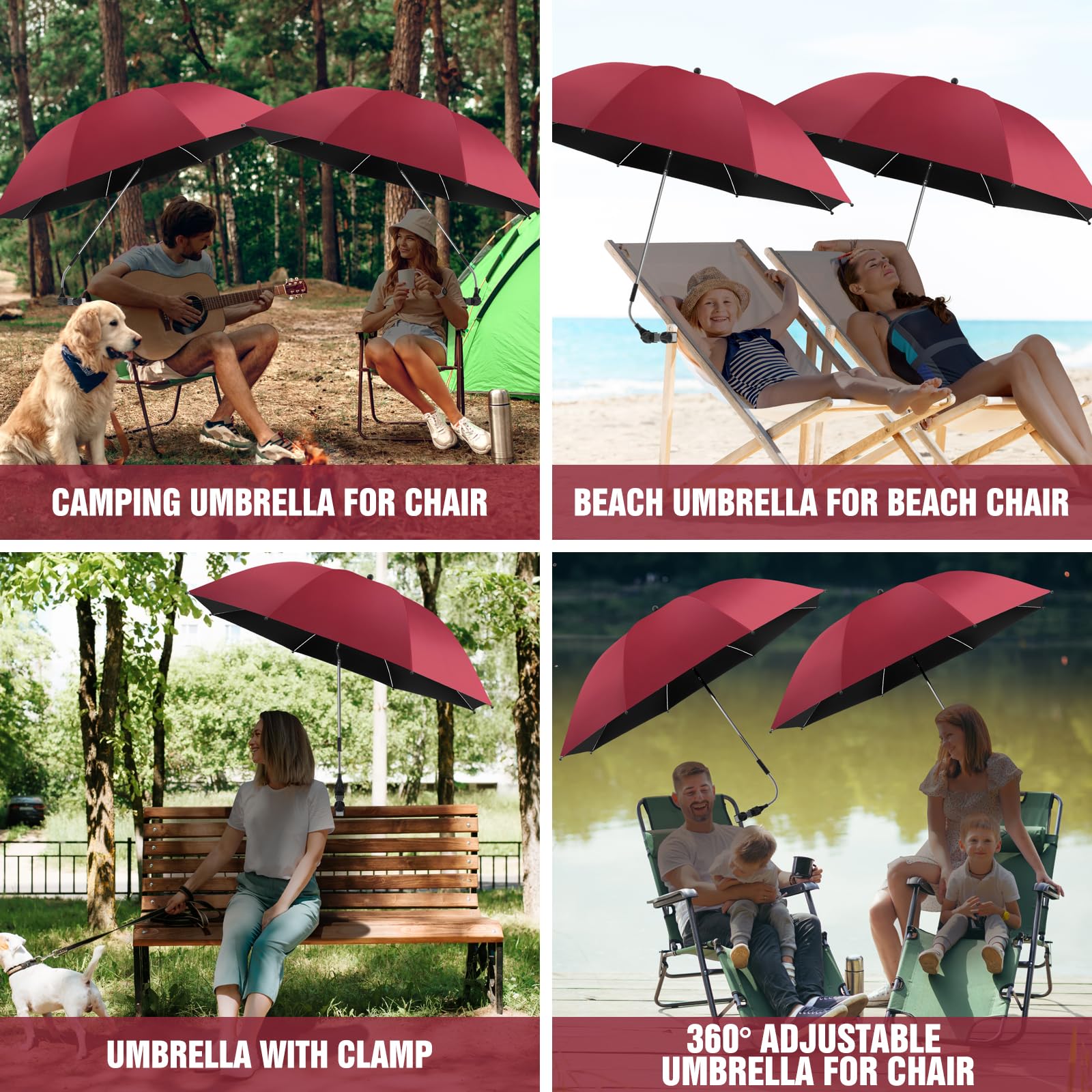 NBtoUS Chair Umbrella packed with stakes for secure setup
