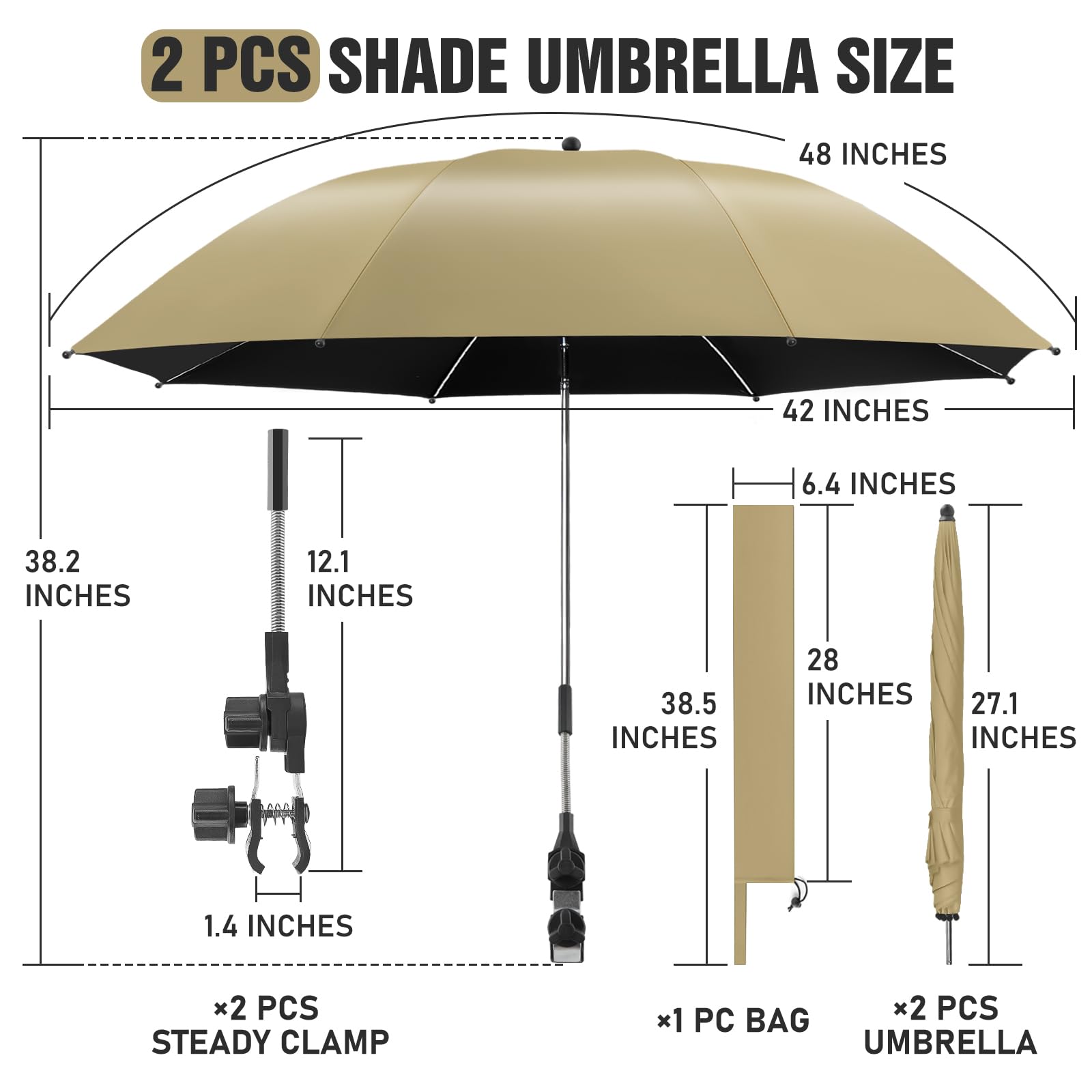 NBtoUS Chair Umbrella showing multi-angle adjustments