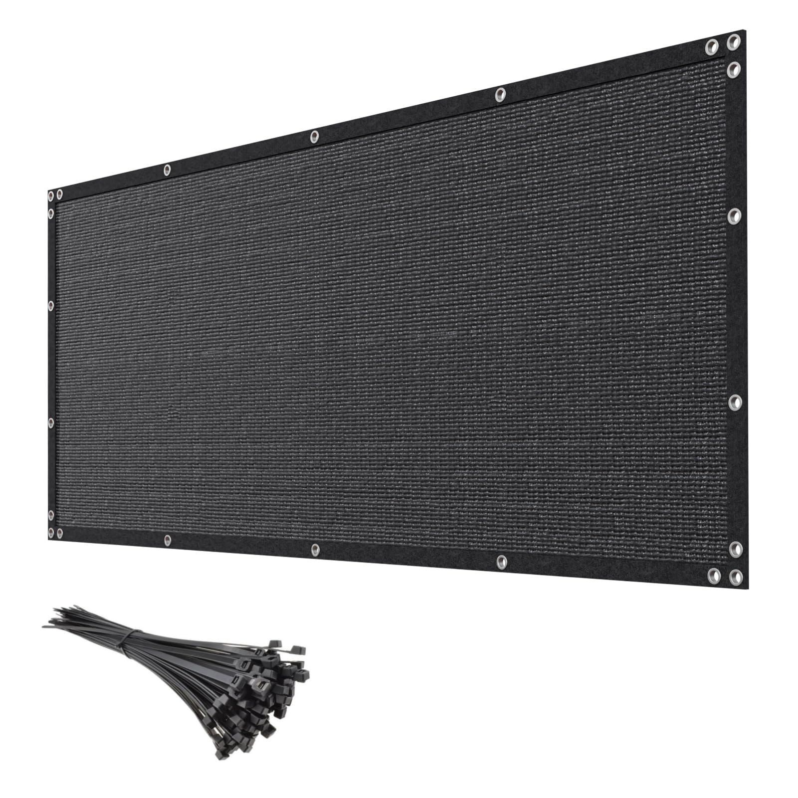 NC 6' x 50' Heavy Duty Black Privacy Screen Fence front view