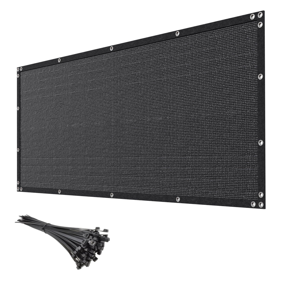 NC 6' x 50' Heavy Duty Black Privacy Screen Fence front view