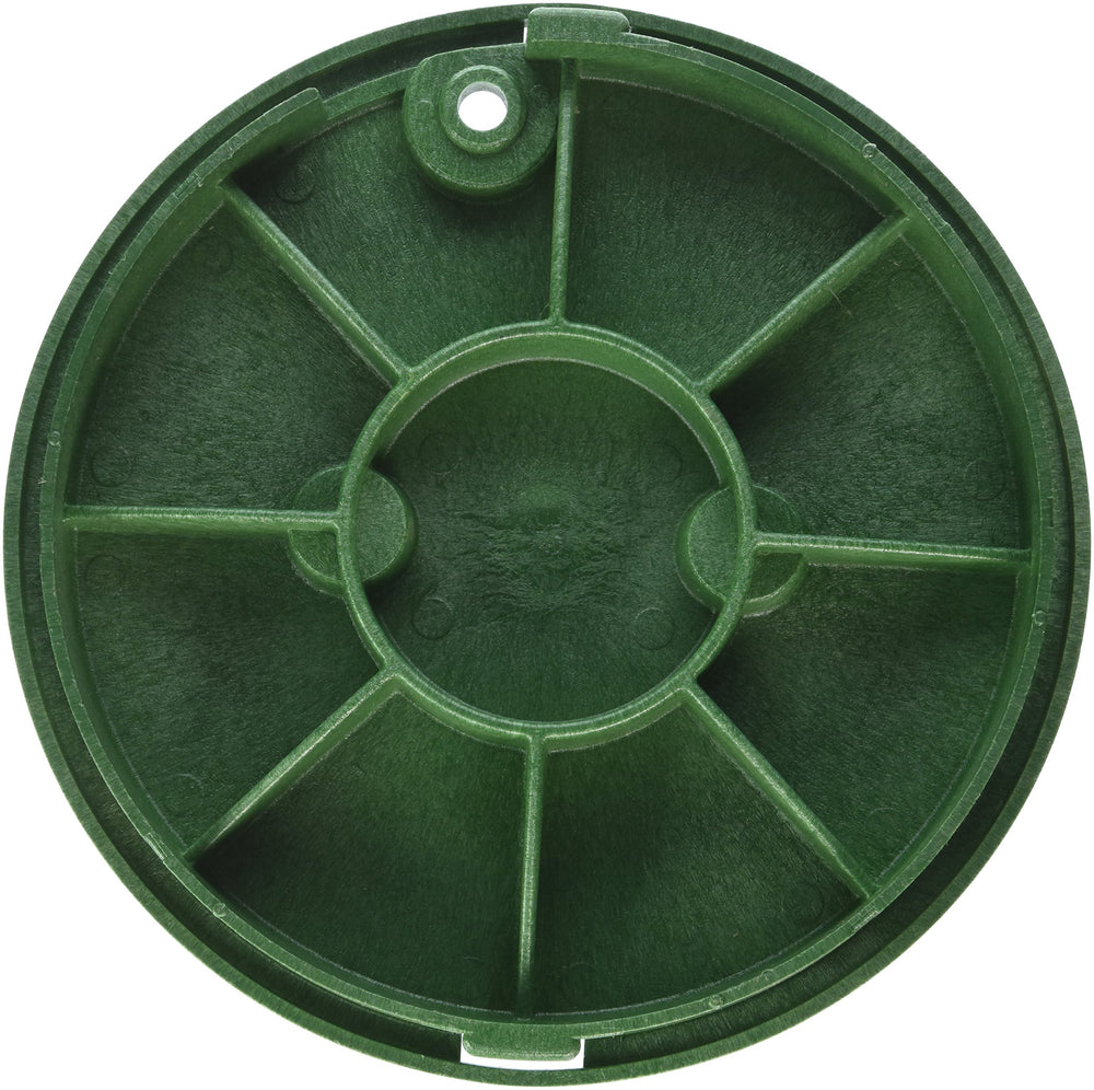NDS 10-inch irrigation control valve top view showing round shape