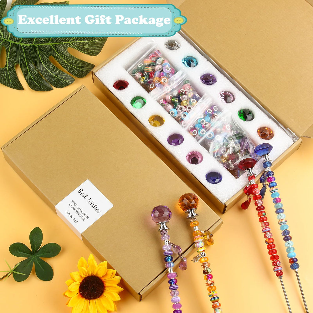 Neatly packaged UFU Fairy Wand Beaded Garden Stakes Kit in its gift box
