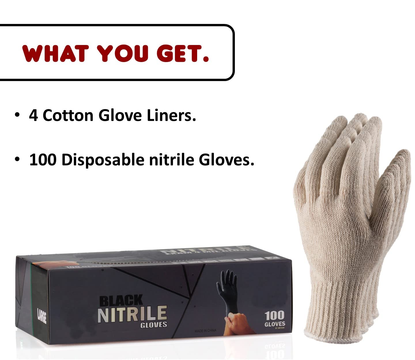 Nechtik disposable gloves packaging and contents