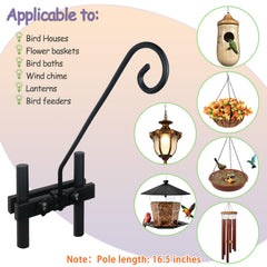 NEECONG Deck Hook installed on a wooden railing with flower basket