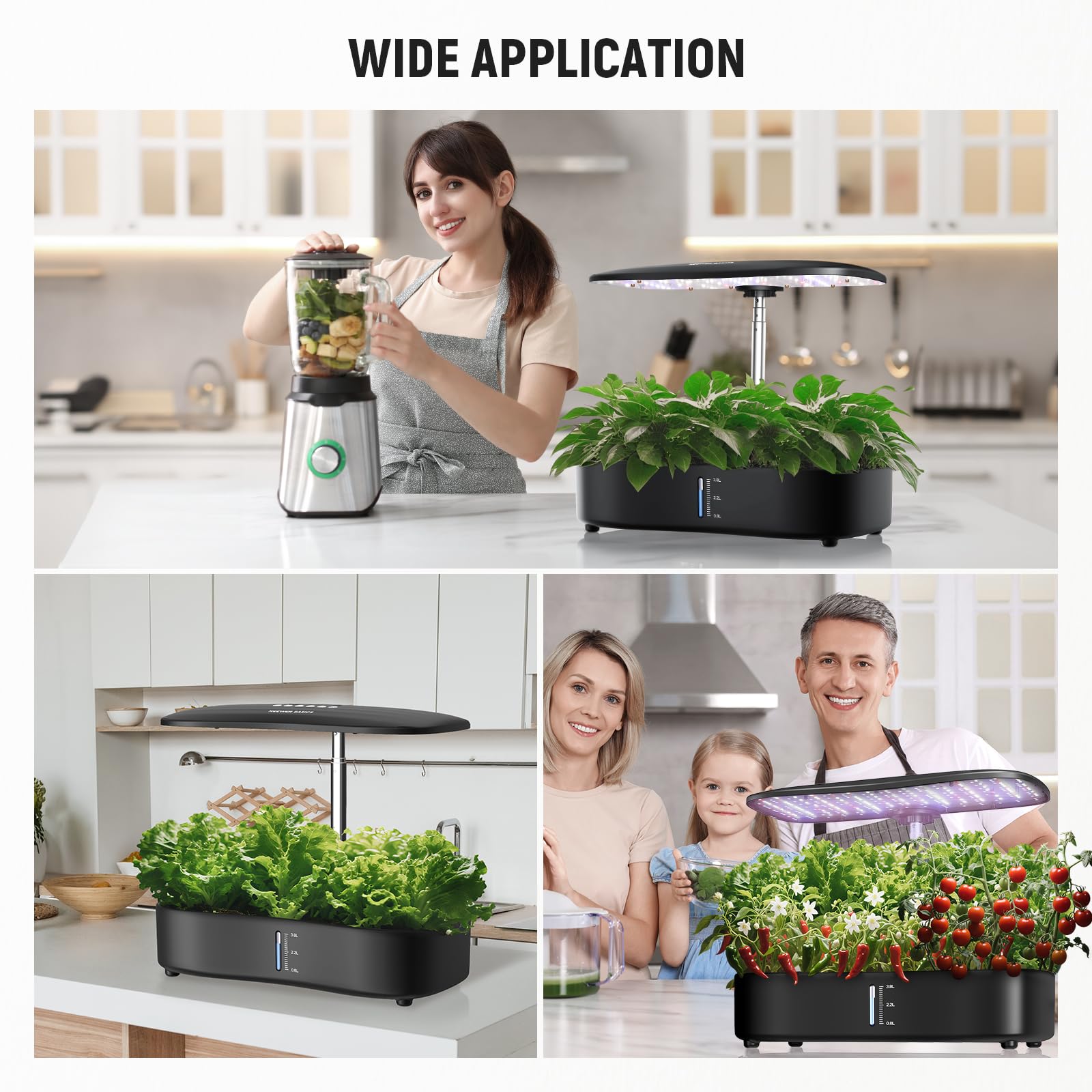 NEEWER Hydroponics system in use with plants growing