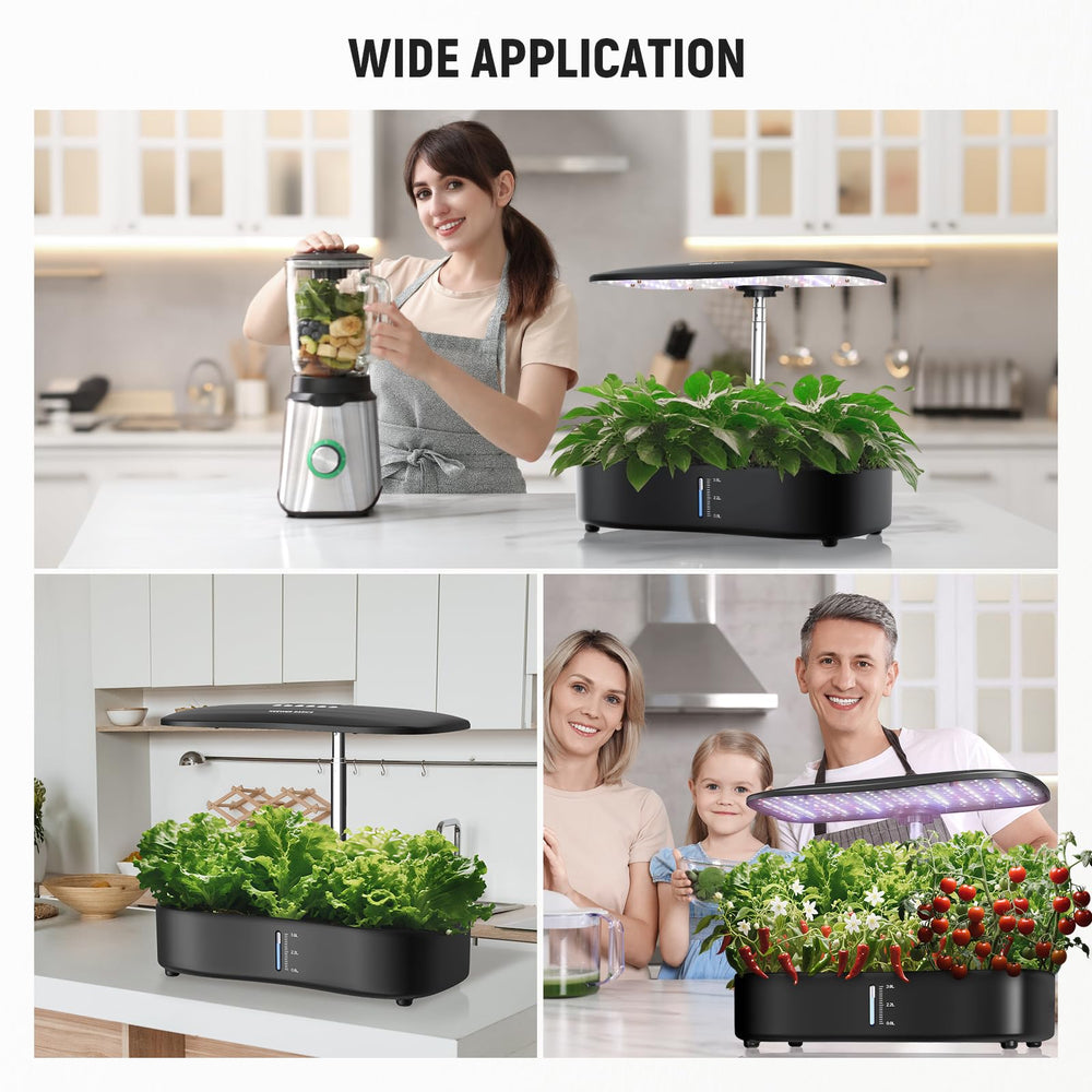 NEEWER Hydroponics system in use with plants growing