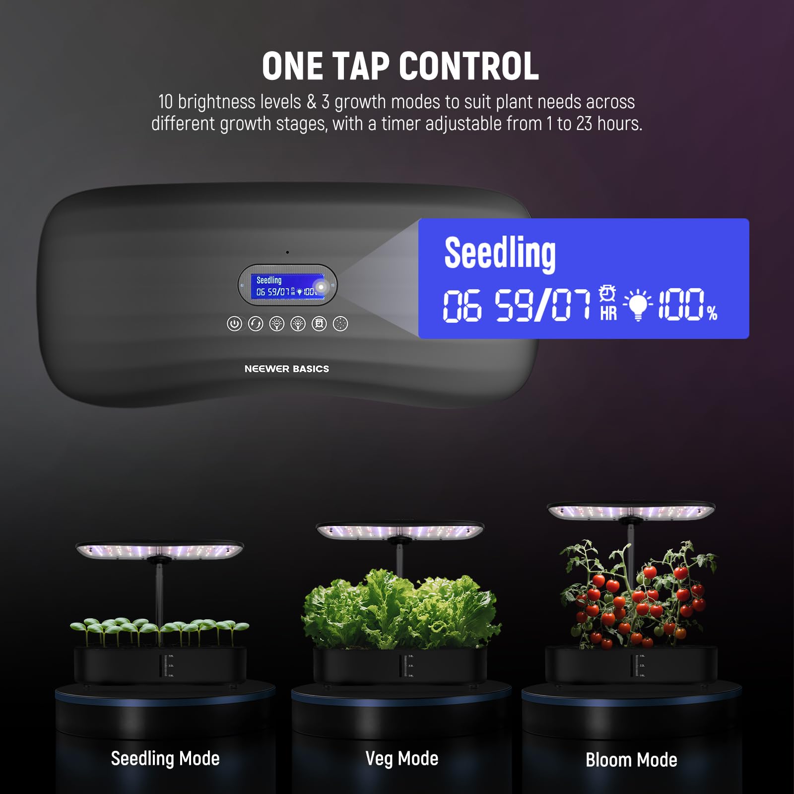 NEEWER Hydroponics system water tank with transparent gauge