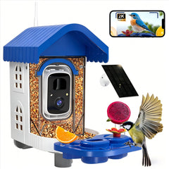 NEEZUKAR Smart Bird Feeder front view with solar panel