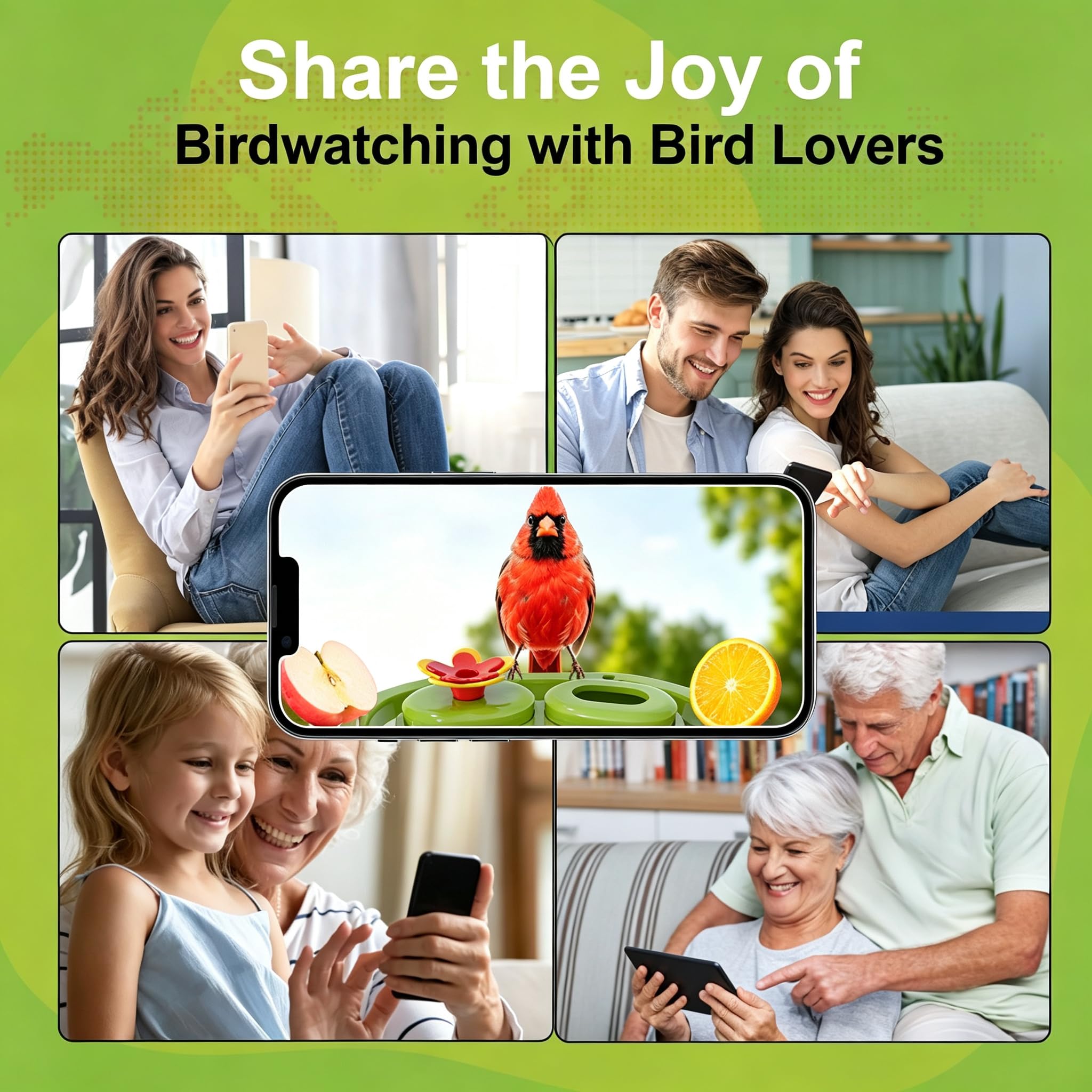 NEEZUKAR Smart Bird Feeder in outdoor setting with birds