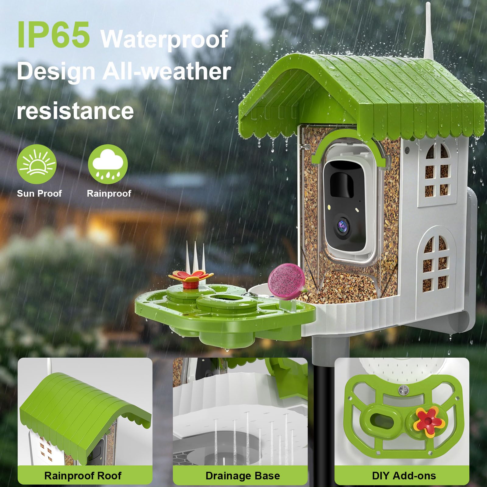 NEEZUKAR Smart Bird Feeder showing night vision capability