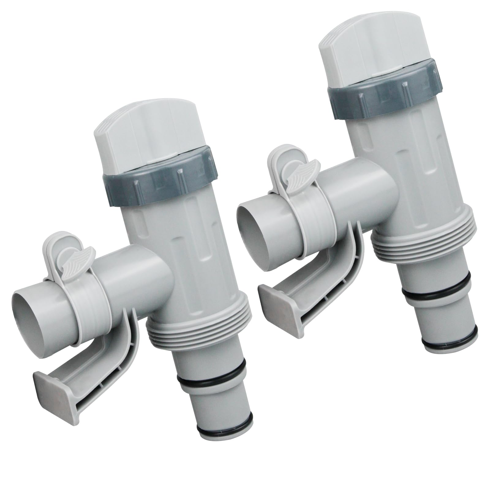 Nefemo Pool Hose Adapter front view with plunger valves
