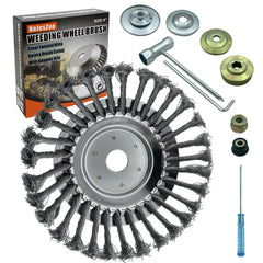 NeJesZoe 8 Inch Steel Wire Weed Brush Trimmer Head front view