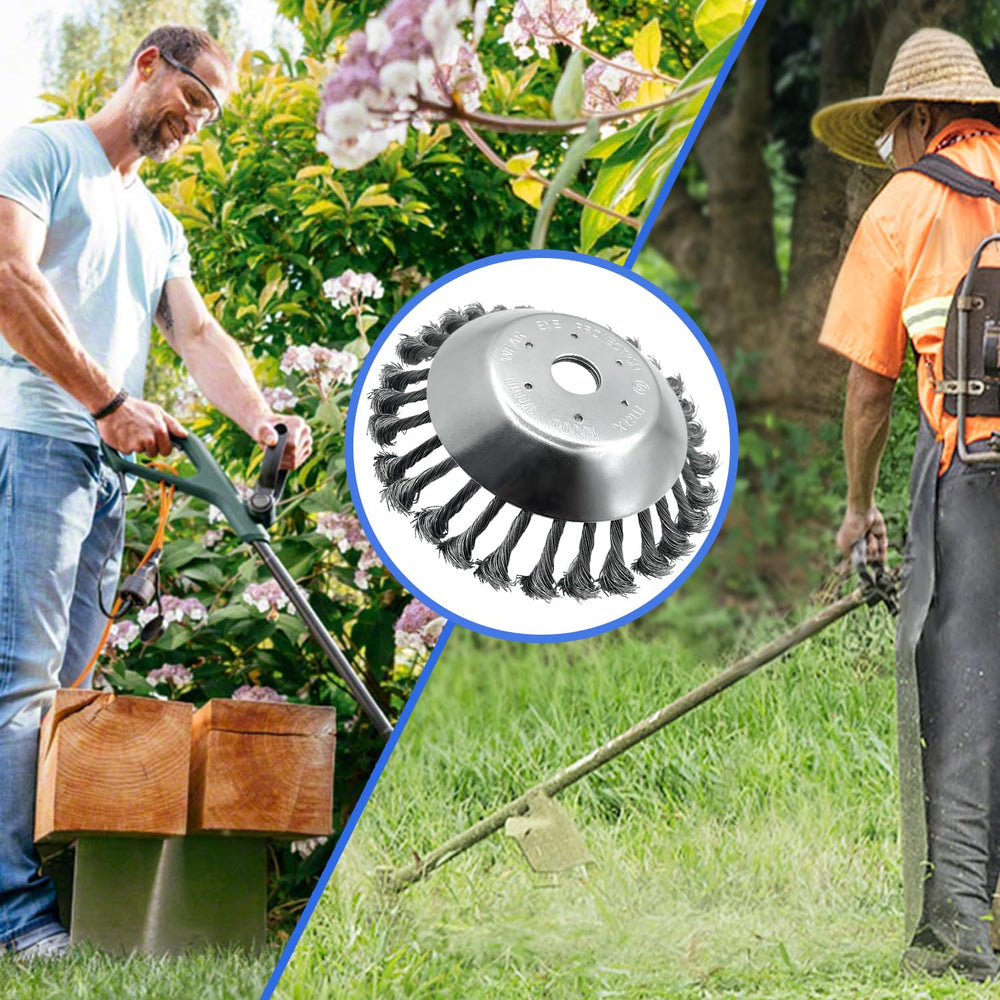 NeJesZoe 8 Inch Weed Brush on a trimmer in use