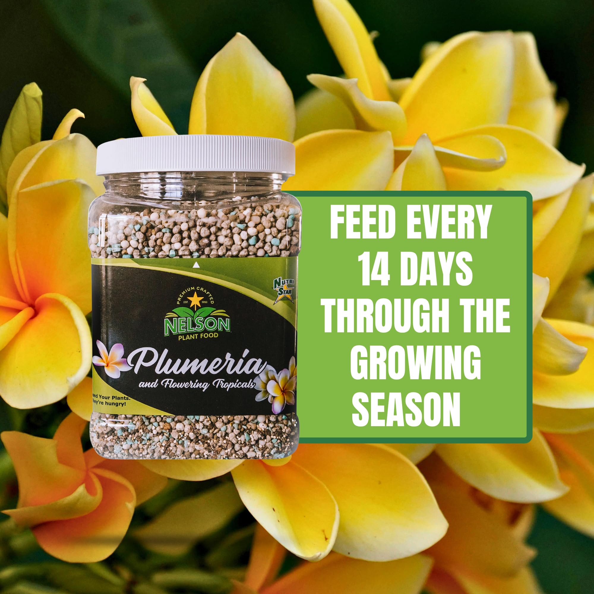 Nelson Plumeria Plant Food being applied to plants