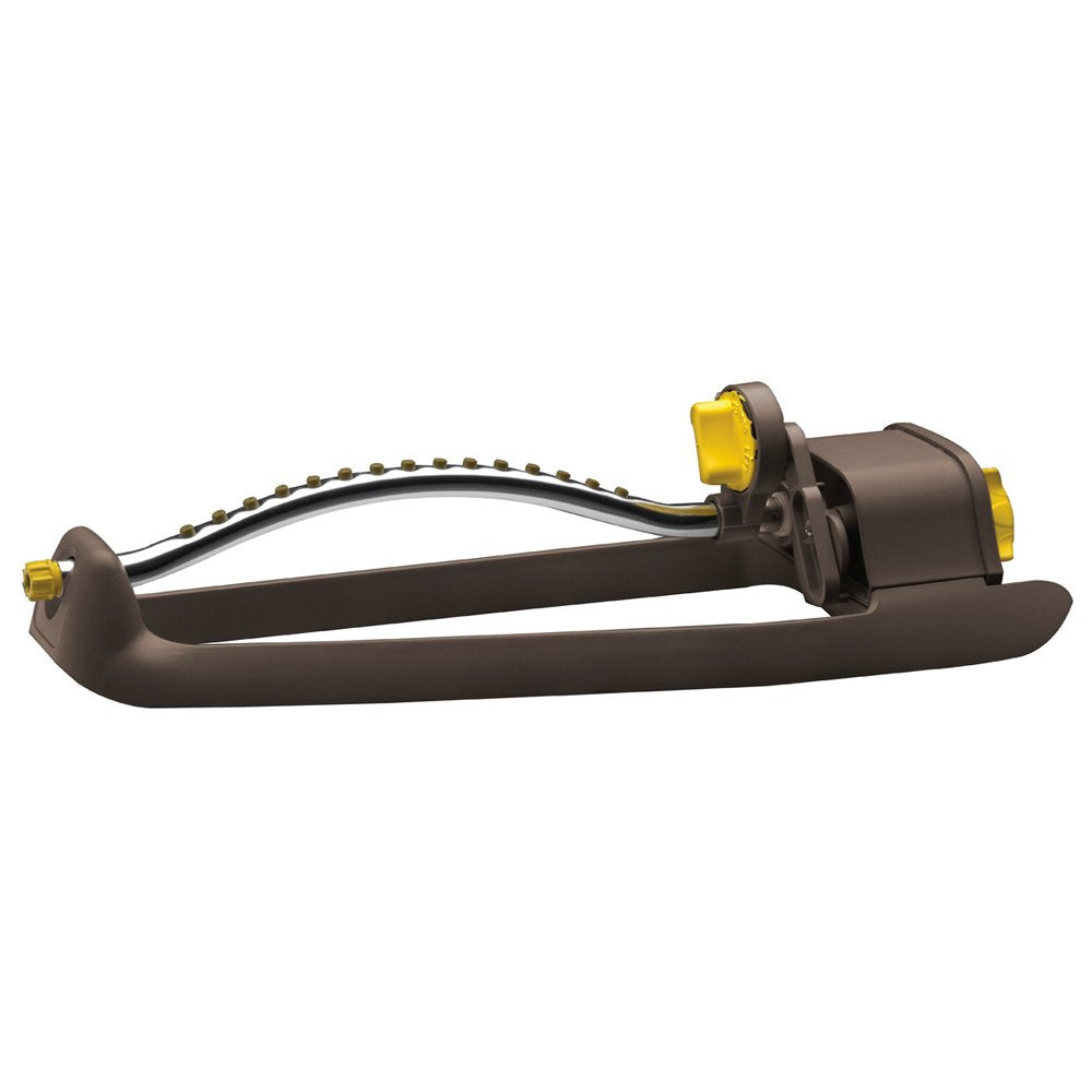 Nelson Turbo-Heart 15-Jet Oscillating Sprinkler yellow model with aluminum spray tube