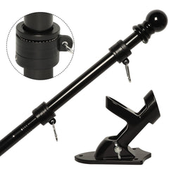 NELXINJO 6FT black stainless steel flag pole kit with bracket