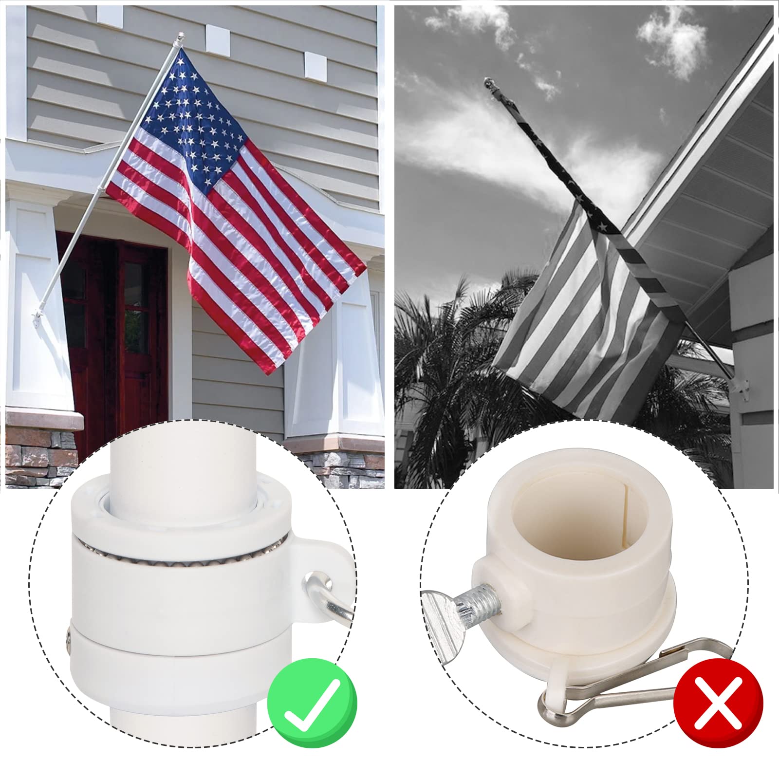 NELXINJO flag pole kit components with bracket