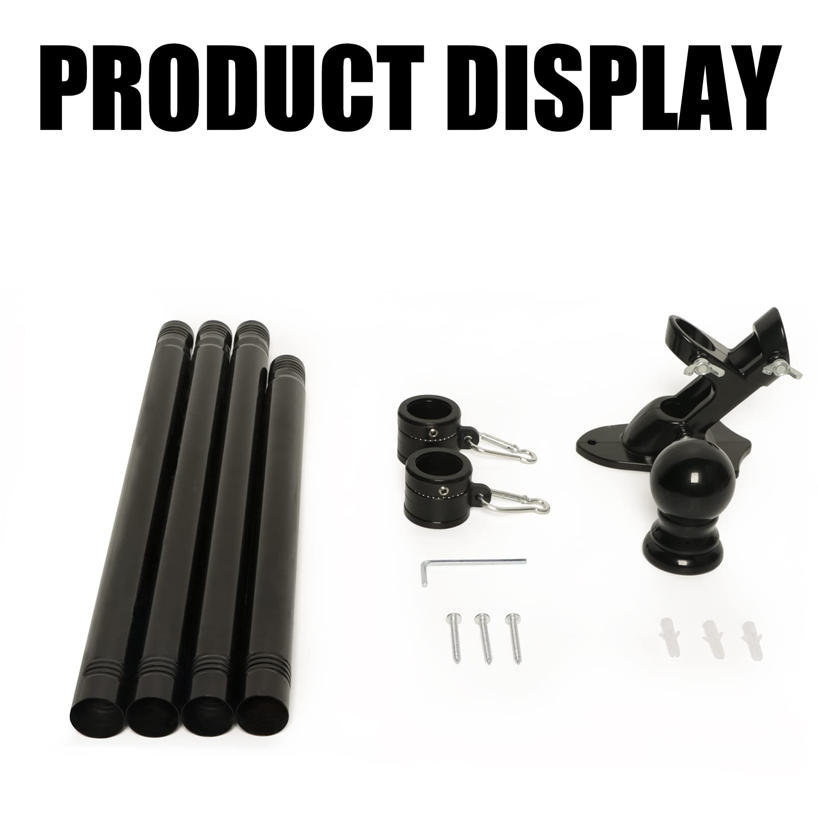 NELXINJO Flag Pole Kit packaging and contents