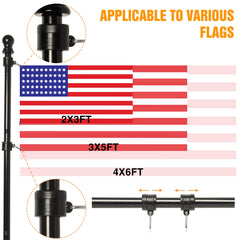 NELXINJO Flag Pole Kit with 360-degree spinning rings