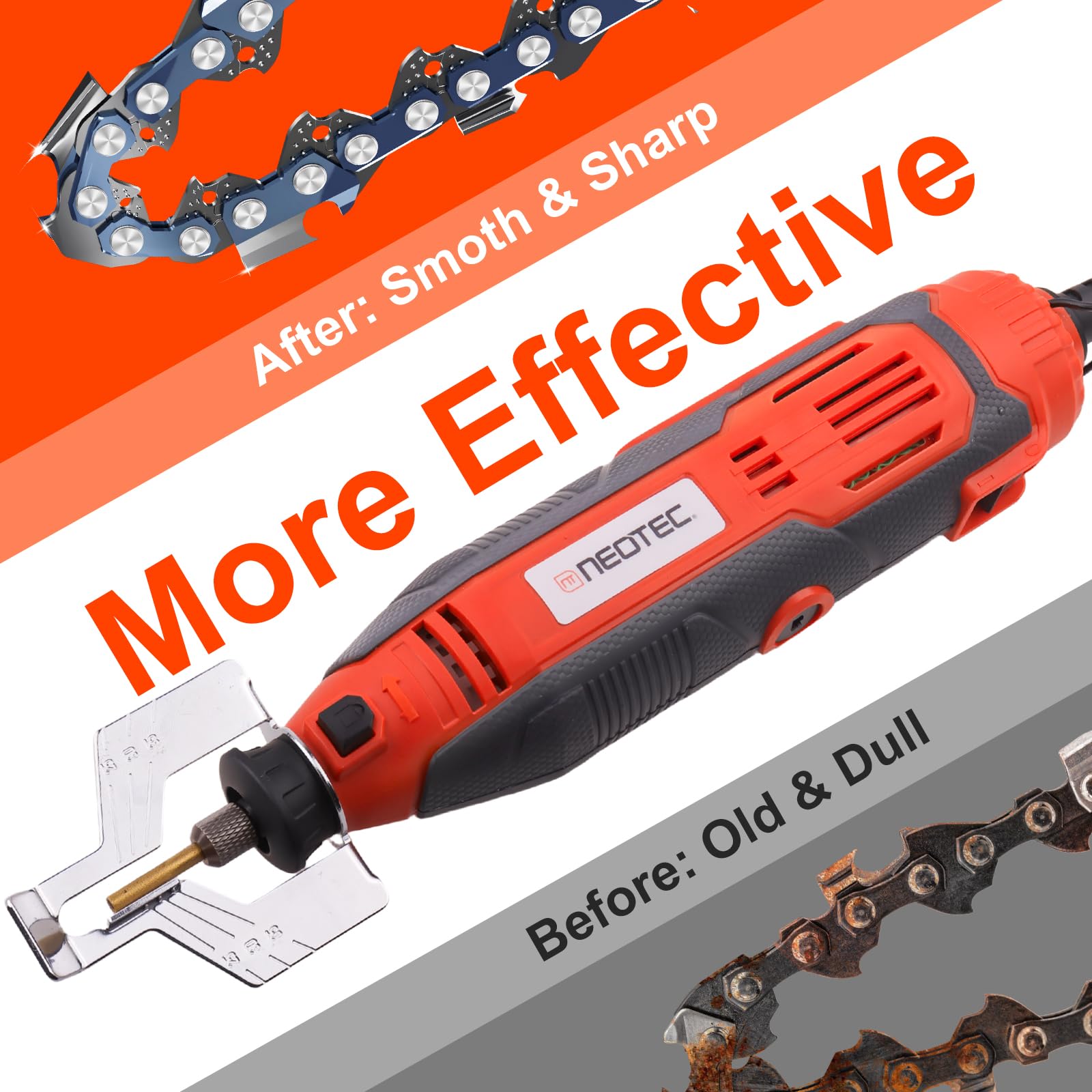 NEO-TEC Electric Chainsaw Sharpener with six titanium diamond bits