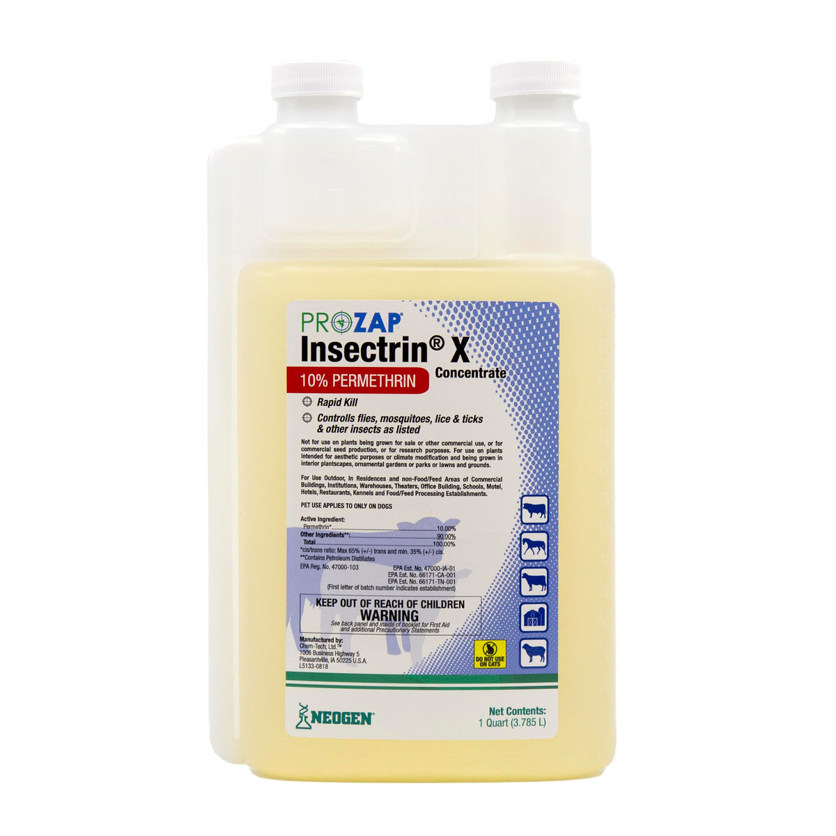 Neogen Insectrin X 32 oz insecticide spray bottle front view