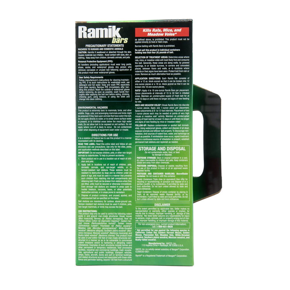 Neogen Ramik Bars in a tamper-resistant bait station