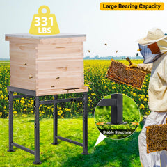 Neorexon Adjustable Metal Hive Stand assembled in garden