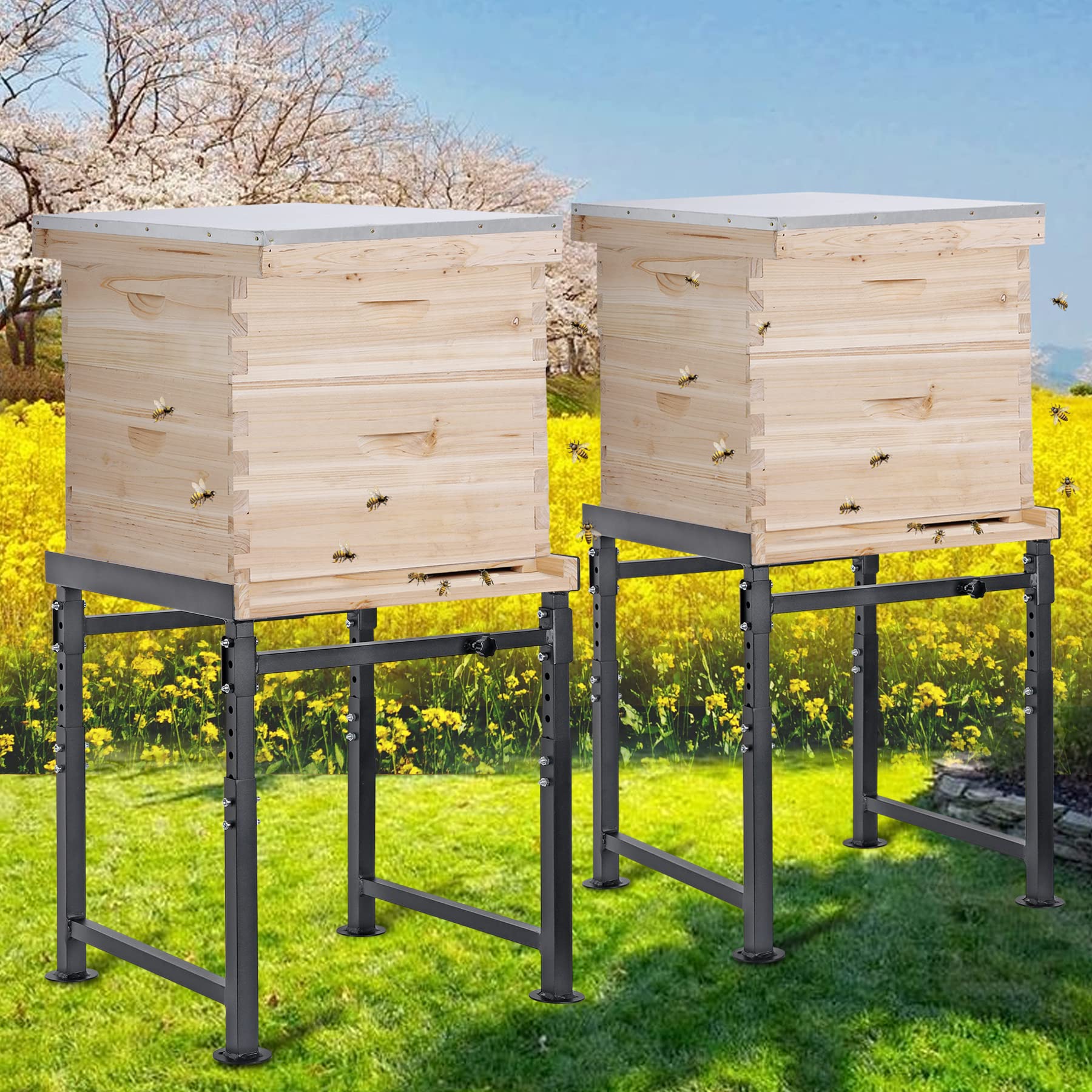 Neorexon metal hive stand in natural outdoor setting