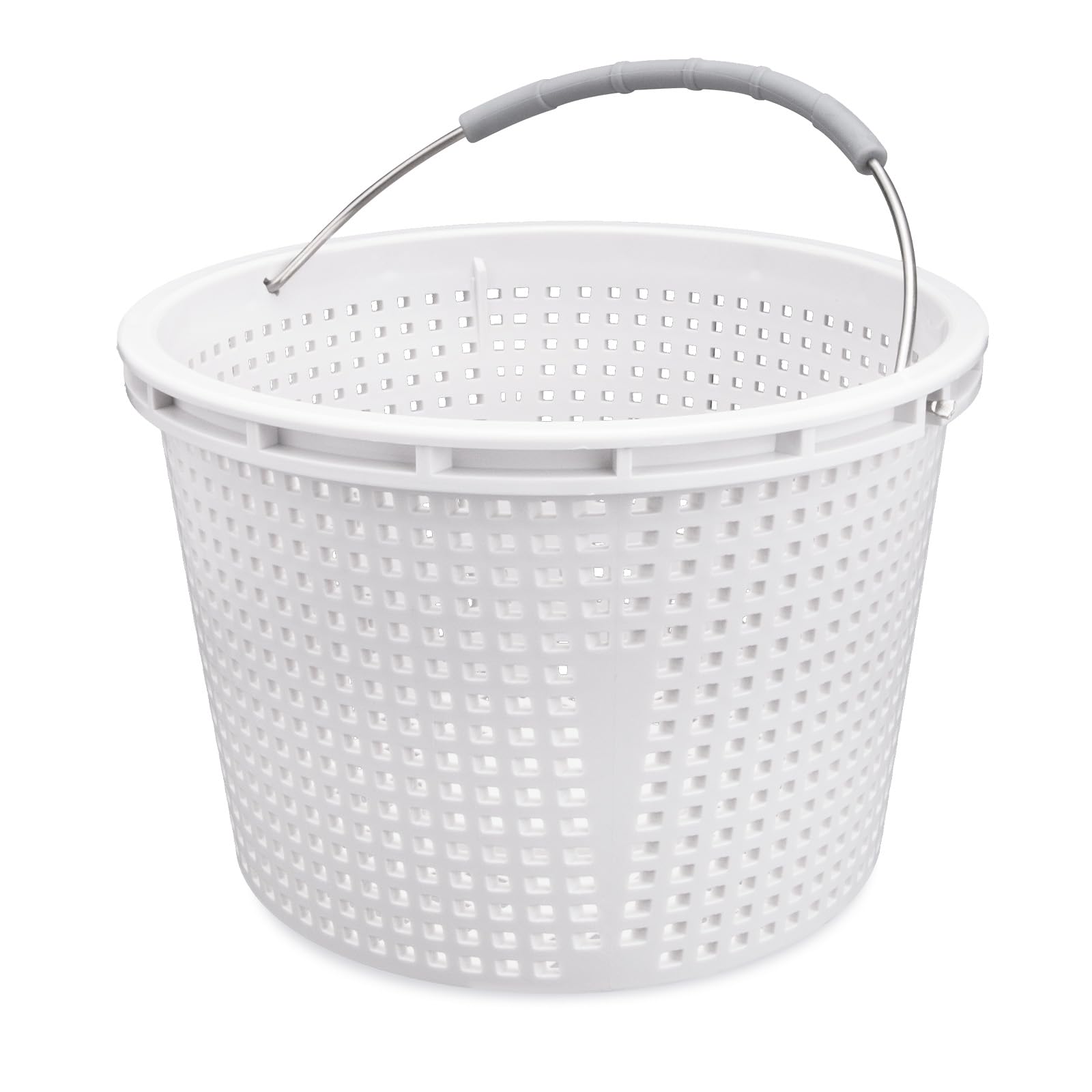 Neowah 8-inch pool skimmer basket front view with white finish