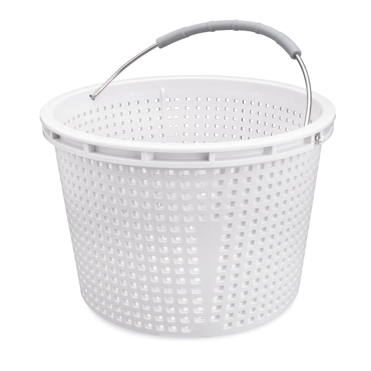 Neowah 8-inch pool skimmer basket front view with white finish
