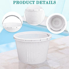 Neowah skimmer basket showing 316 stainless steel handle and rubber grip