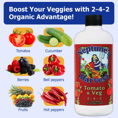 Neptune's Harvest Fertilizer quart bottle with fish and seaweed graphics