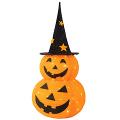 NEROSUN 3 FT Pumpkin Man front view with LED lights