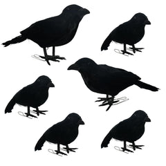 NEROSUN black feathered crow sculpture large size front view